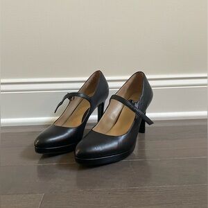 Naturalizer Heels, Size 7.5, Black Leather, Mary Jane Heel